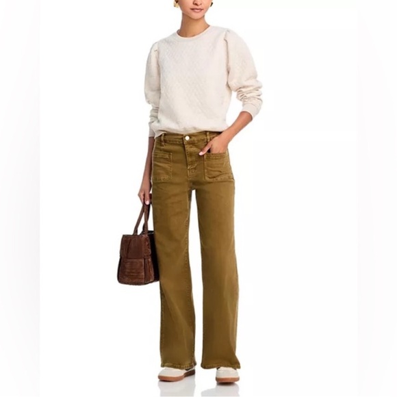 Marine Layer | Cream Corbet Quilted Puff Sleeve Crewneck Sweater Women’s Size XS - Picture 11 of 11